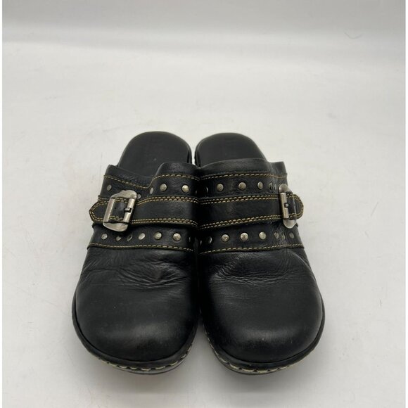 Born Clogs Comfort Shoes Womens 9M Leather Studded Slip-On Clogs Buckle Y2K - Picture 8 of 8